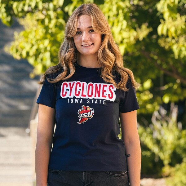 Champion Women's Cyclones Navy Short Sleeve T-Shirt SMU